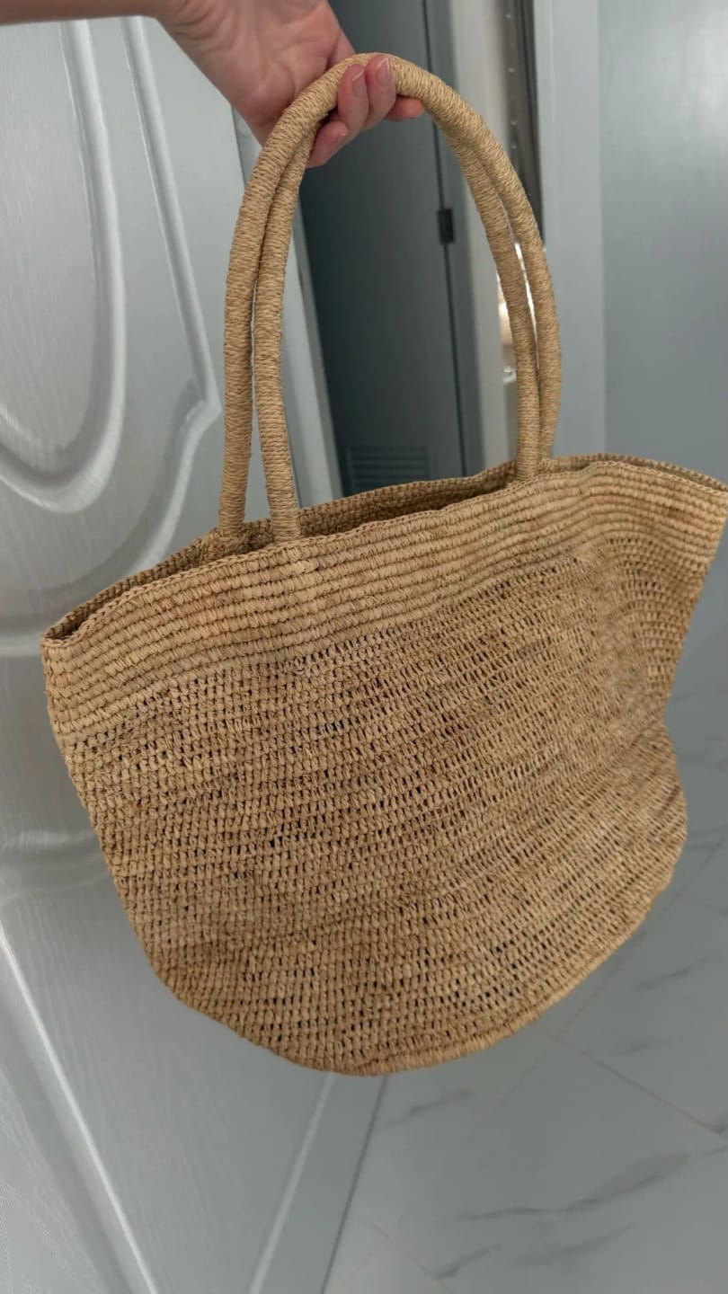 Customer photo review of Sophia Handwoven Rattan Tote