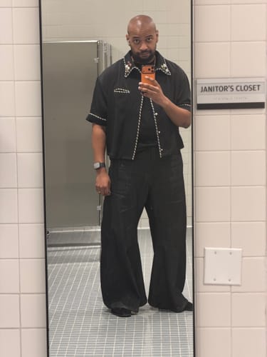 Customer photo review of Embellished Lasso Shirt 2.0- CLASSIC BLACK