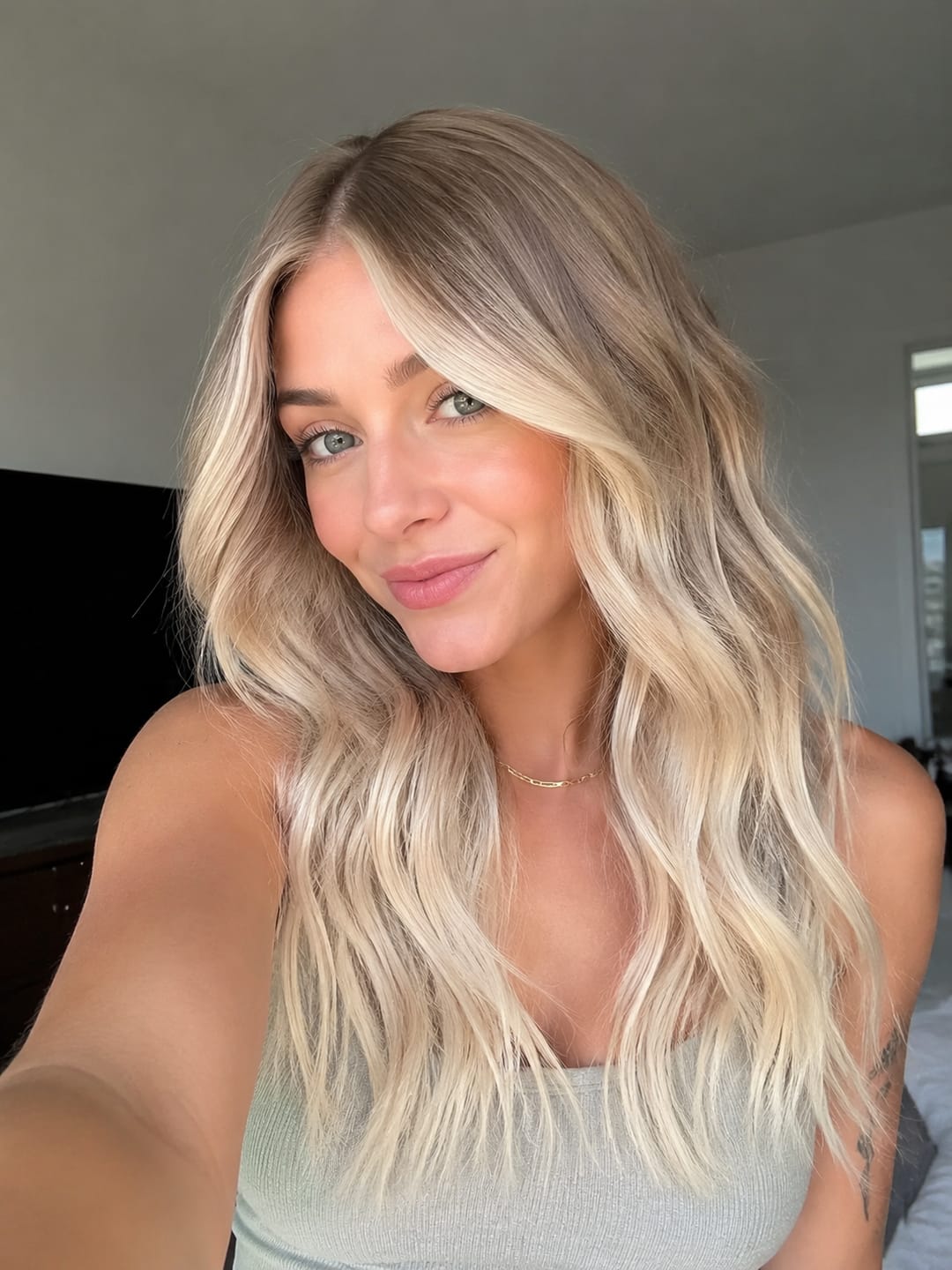 Customer photo review of Virgin Injection Tape in Hair Extensions Brown to Blonde #8/60