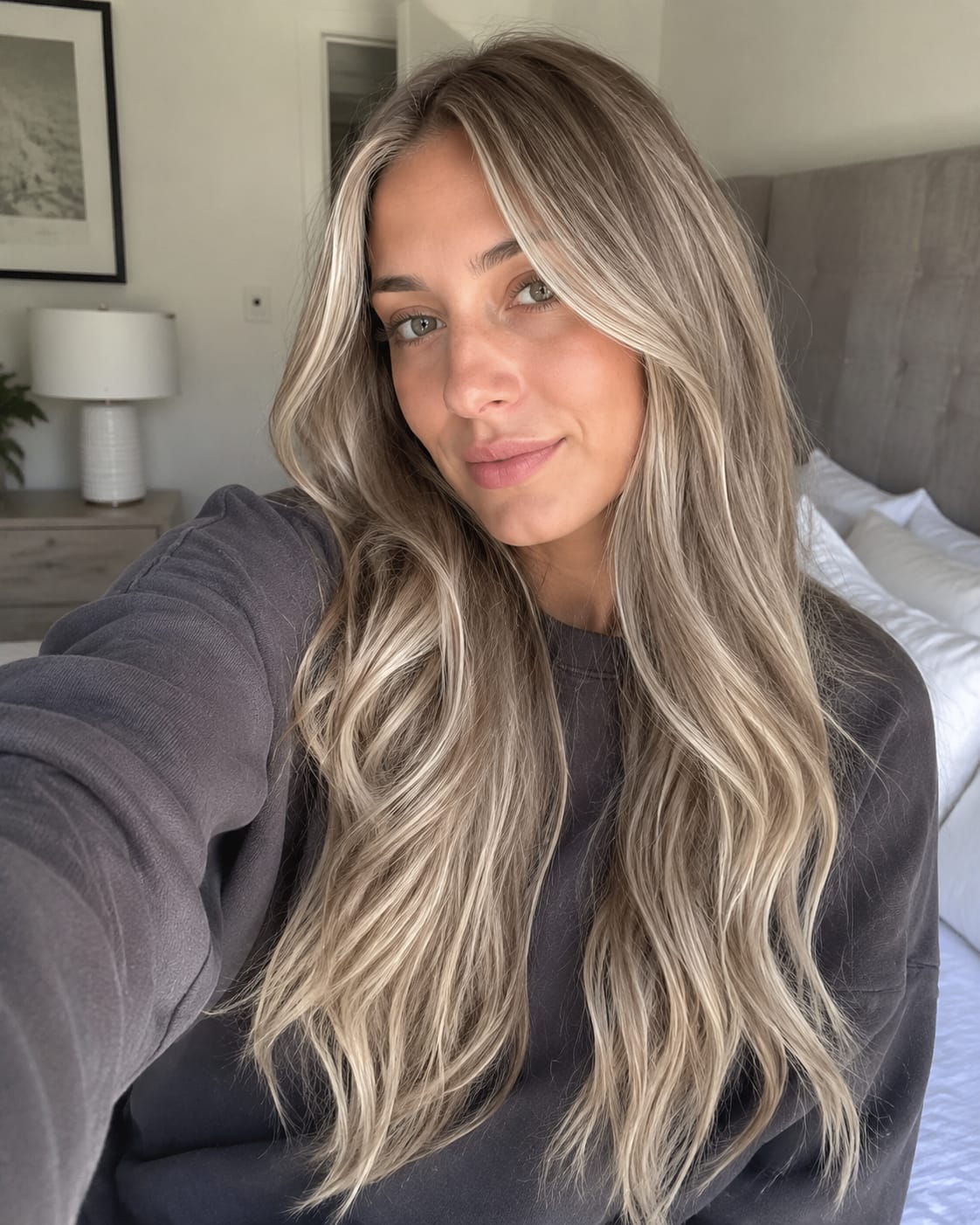 Customer photo review of Virgin Injection Tape in Hair Extensions Blonde Highlights #7/7/ICY
