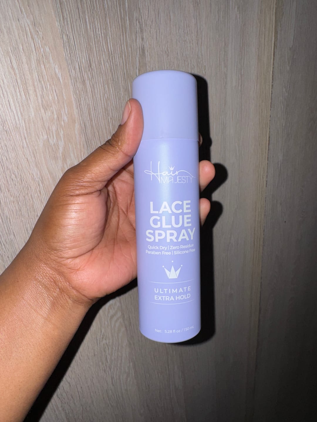 Customer photo review of Majestic Hold Ultimate Extra Hold Lace Glue Spray