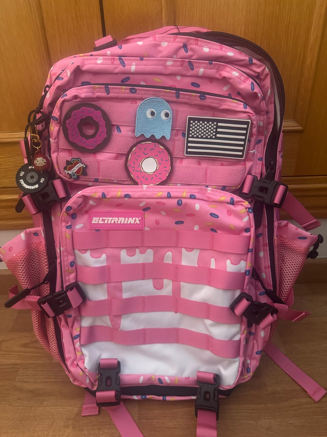 Customer photo review of Mochila Táctica V1 All In 45L Pink Glazed