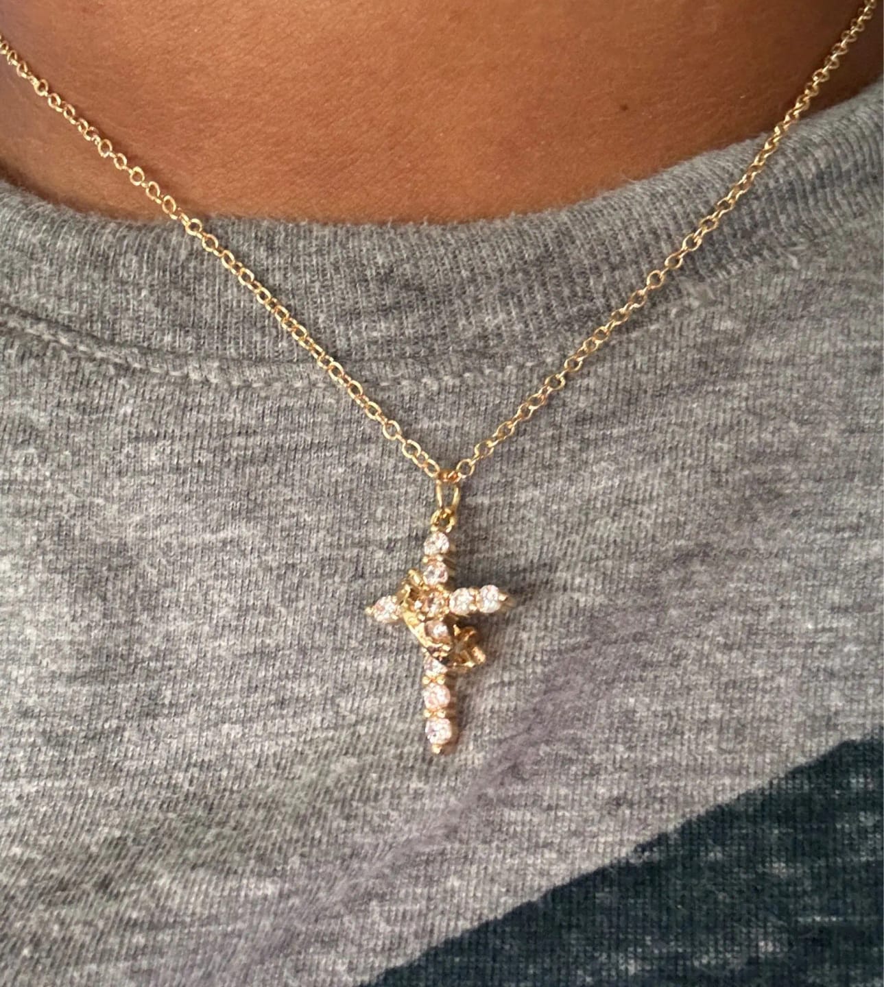 Customer photo review of Cross & Crown Necklace