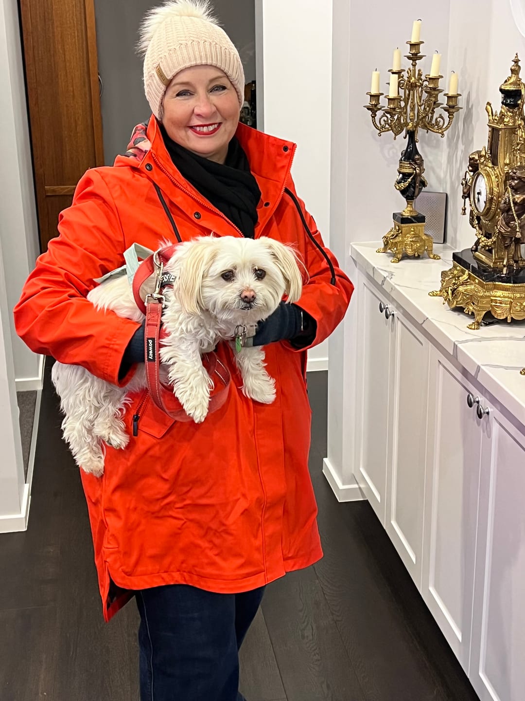 Customer photo review of Billie Raincoat - Cherry Tomato/Evie Alternative Animal