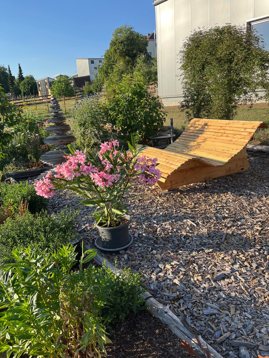 Customer photo review of Himmelsliege Schwungliege  ,,Schliersee" Relaxliege aus Lärchenholz