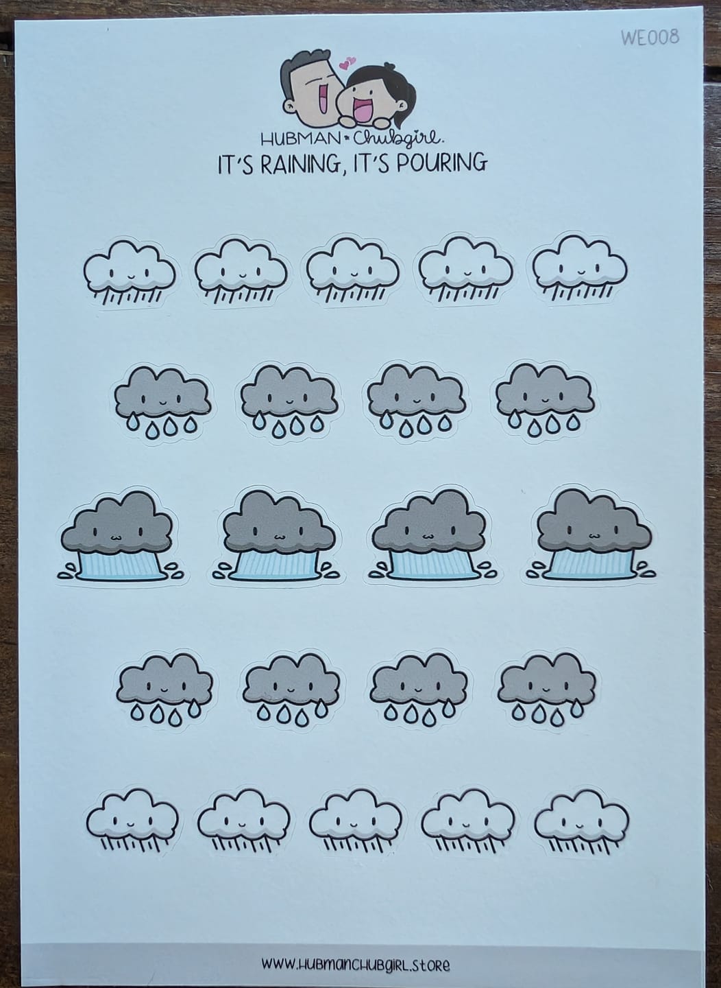 Customer photo review of It's Raining, It's Pouring Planner Stickers