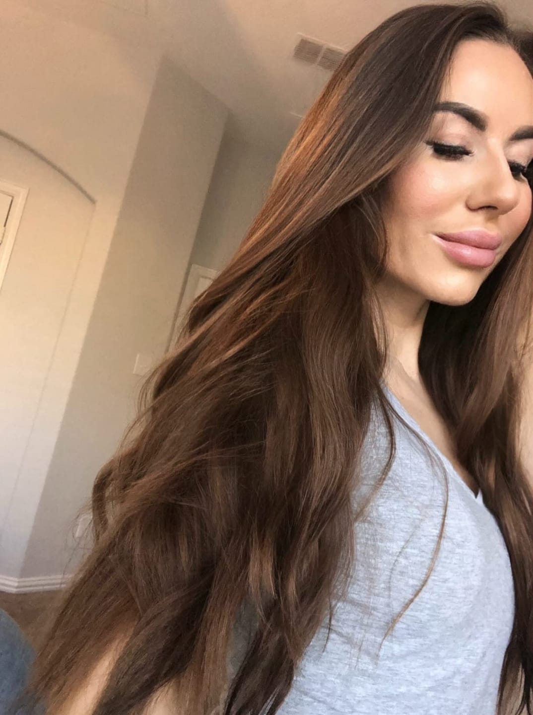 Customer photo review of Virgin Injection Tape in Hair Extensions Medium Brown #4