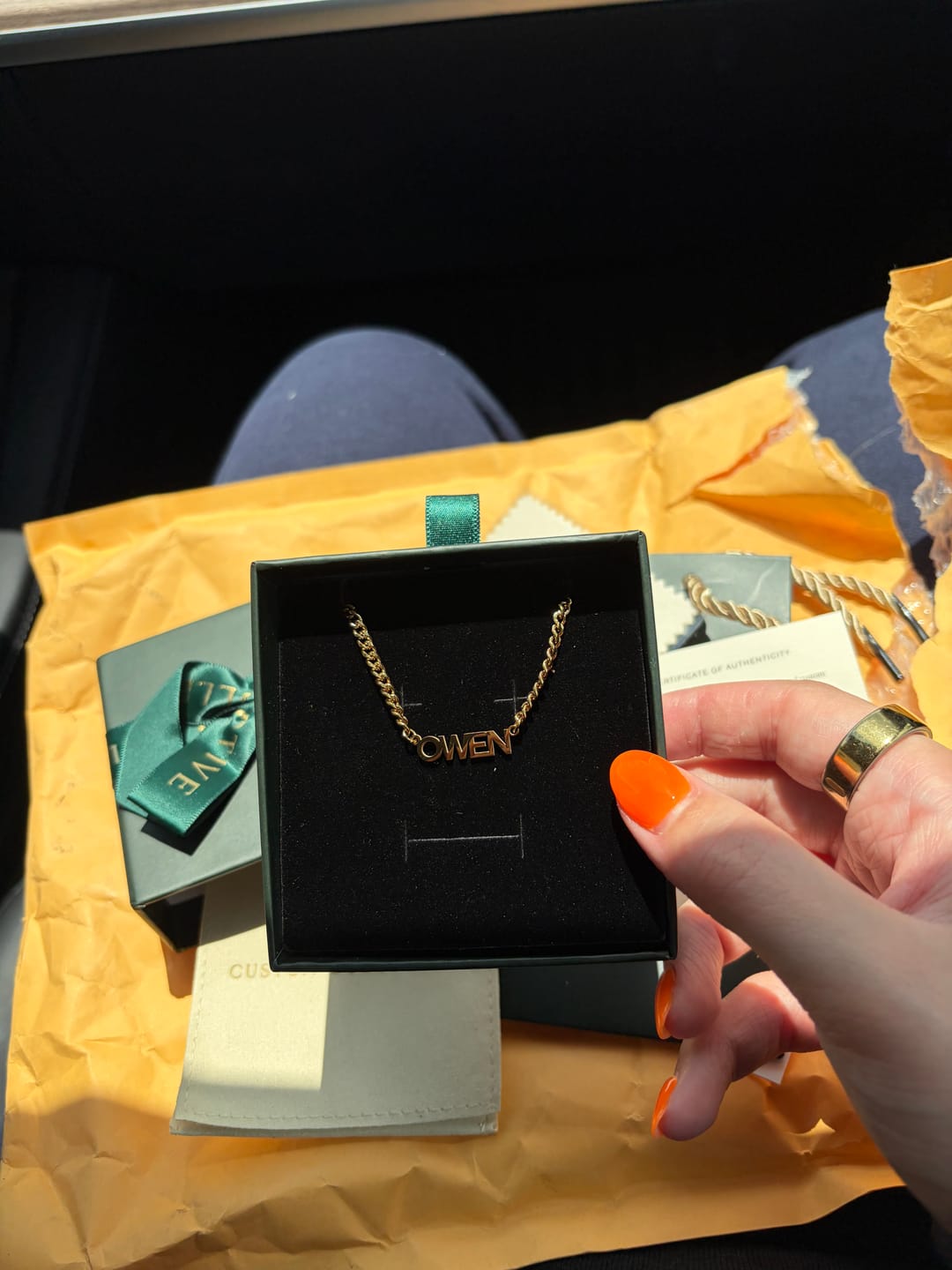 Customer photo review of Personalized Name Necklace with Curb-Style Chain