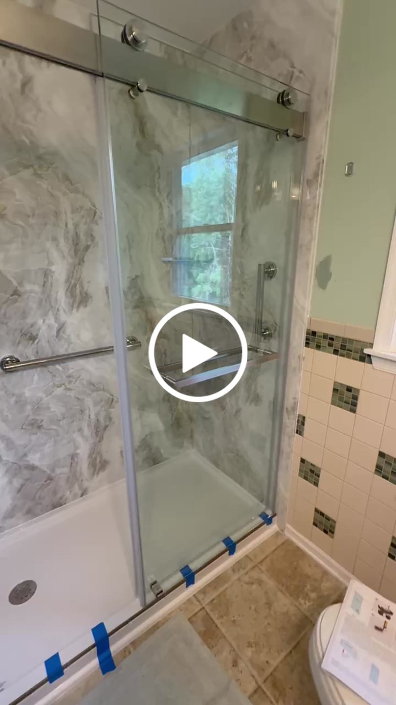 Customer video review of Soft-Closing Double Sliding Frameless Shower Door with Two Towel Bars - DS13