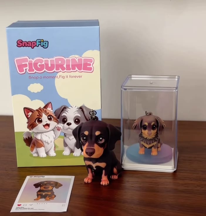 Customer photo review of Custom Pet Keychain & Bag Charm - 3D Figure from Your Photo