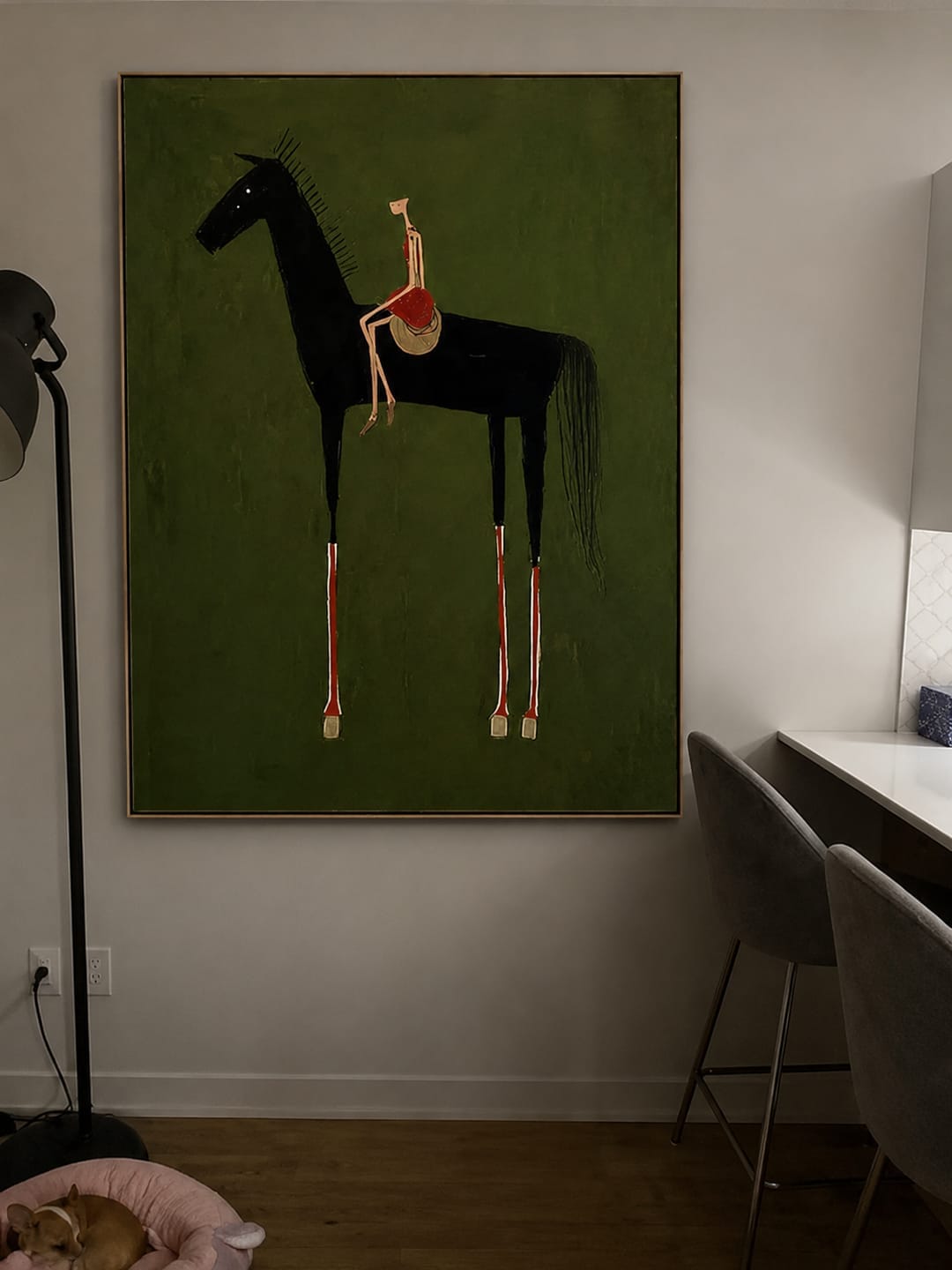Customer photo review of Olive Rider-Modern Horse Painting