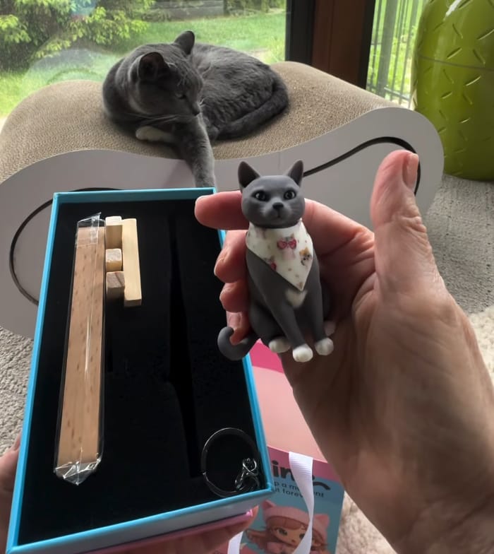 Customer photo review of Custom 3D Pet Figure Keychain
