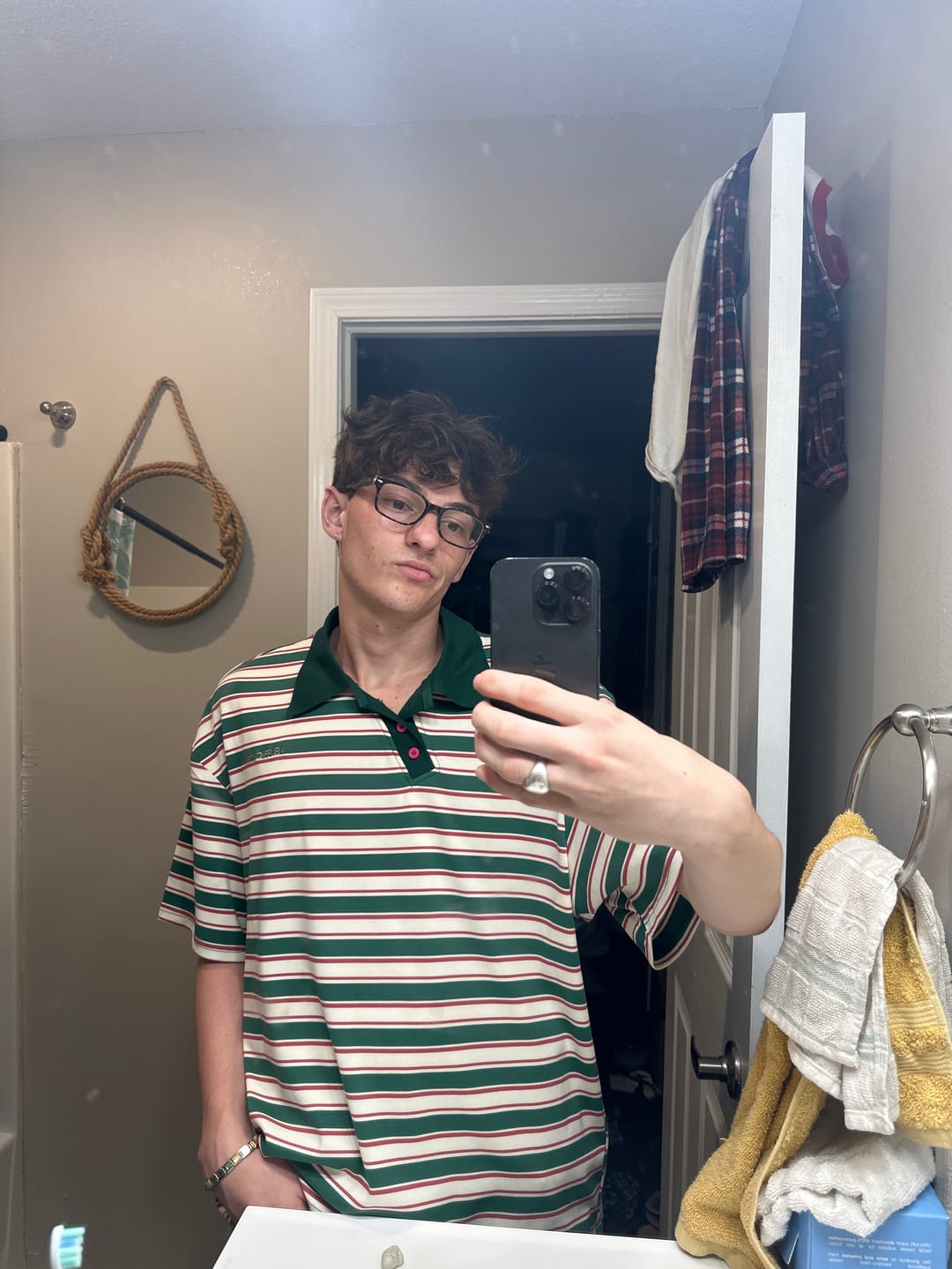 Customer photo review of Aelfric Eden Stripe Polo Tee