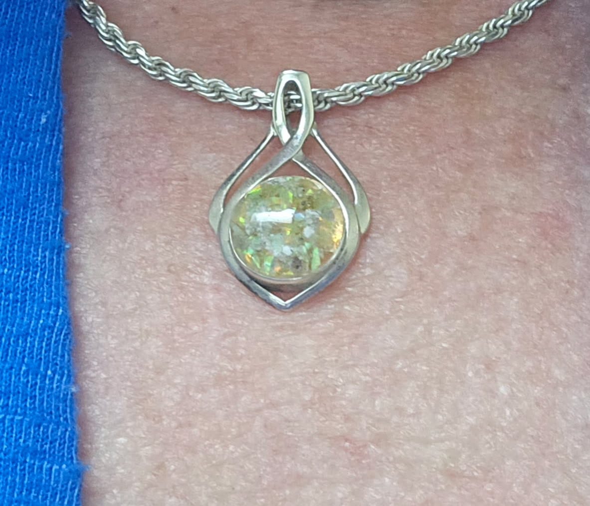 Customer photo review of Celtic Drop Cremation Pendant