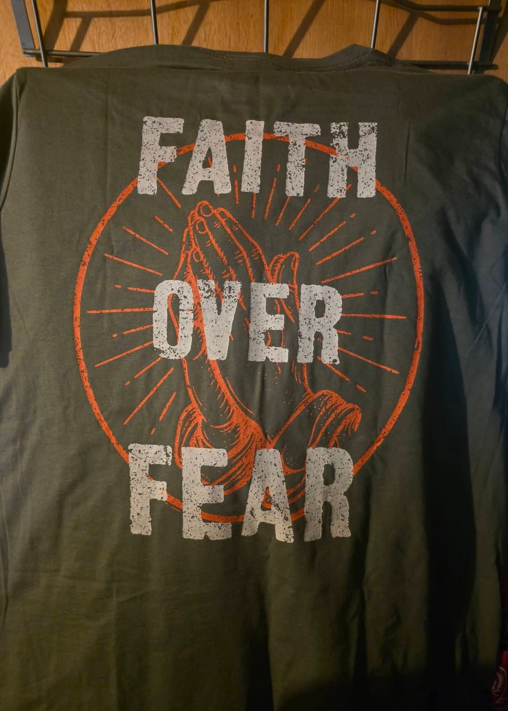 Customer photo review of Faith Over Fear Shirt
