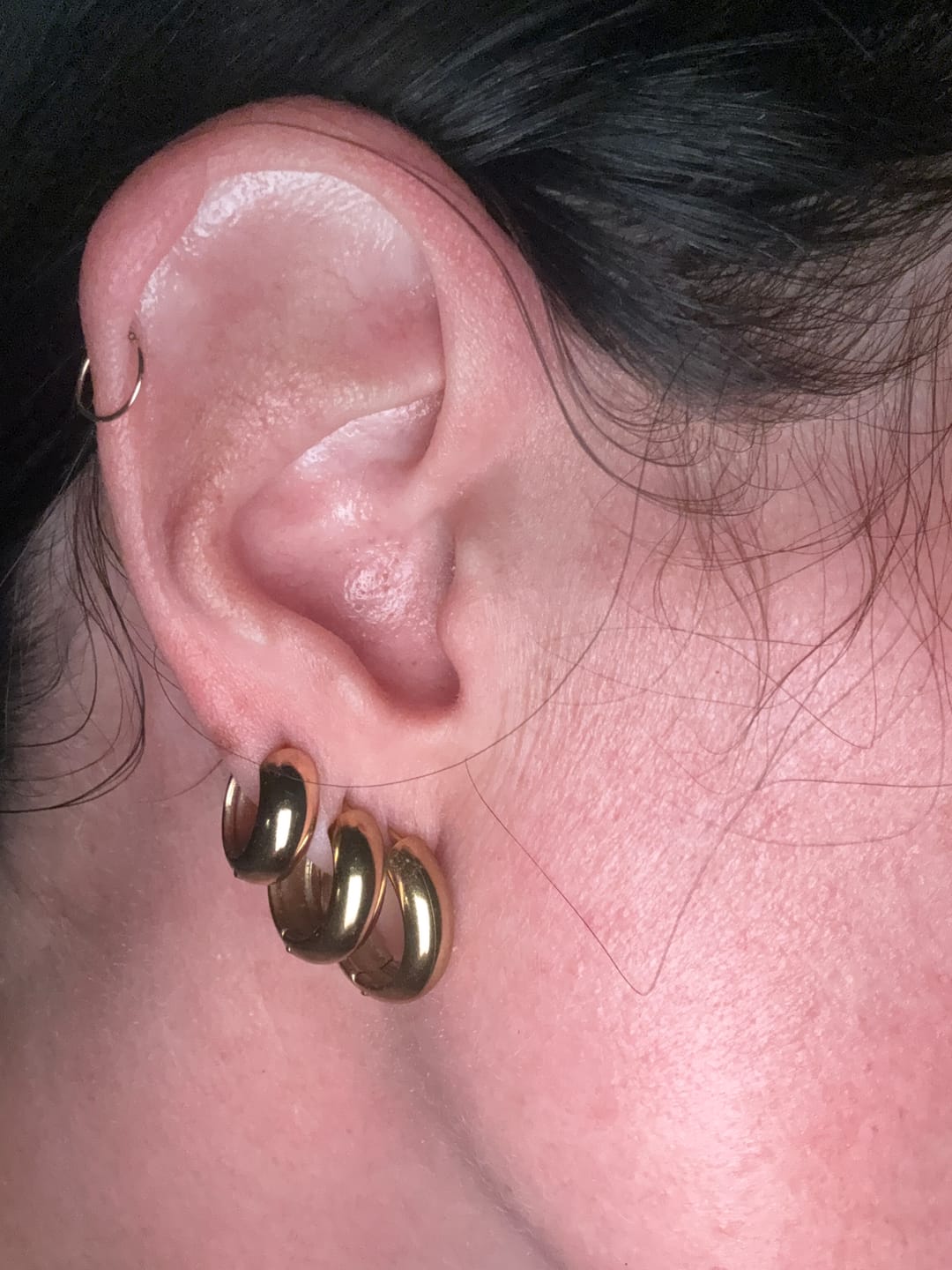 Customer photo review of Amara Hoop Earrings