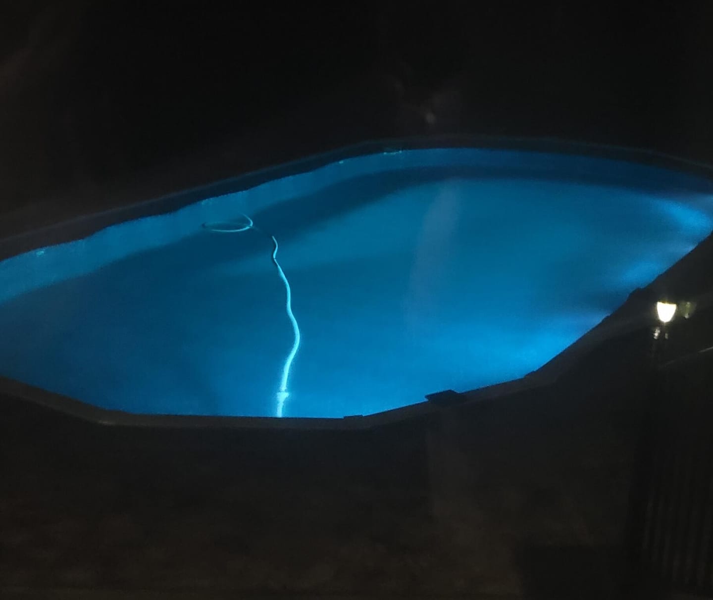 Customer photo review of Solar Pool Lights for Inground & Above Ground Pool