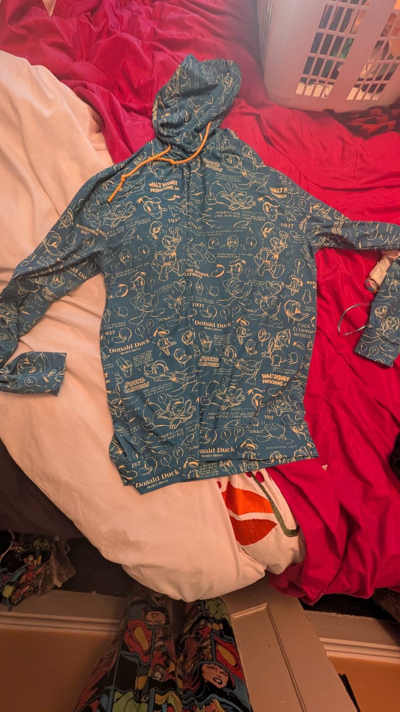 Customer photo review of Disney’s Donald Duck "Designing Donald" – Performance Hoodie