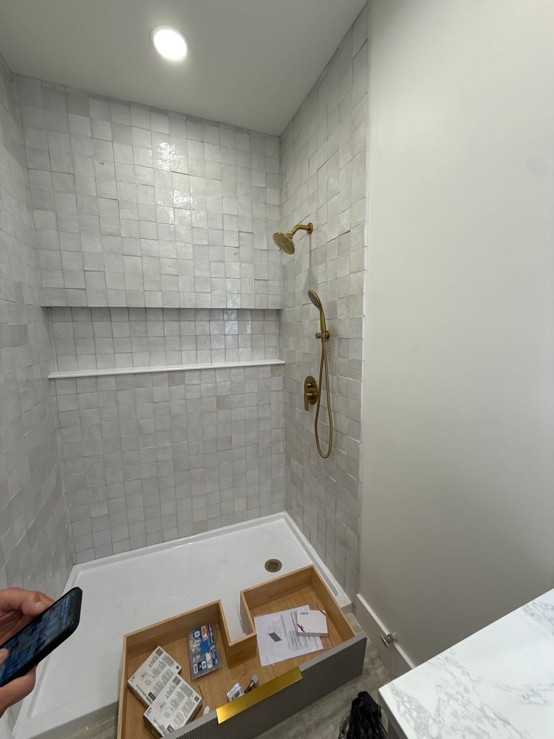 Customer photo review of Bathroom Shower Faucet Set with 5-Function Rain Shower Head