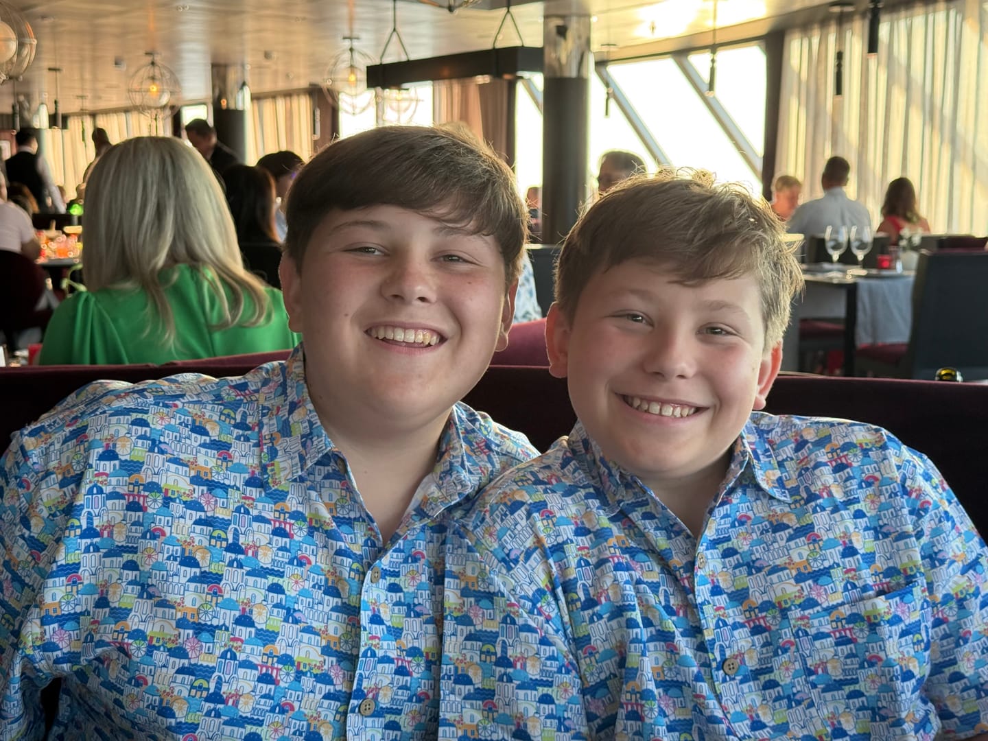 Customer photo review of Super Stretch - Greek Paradise Hawaiian Shirt