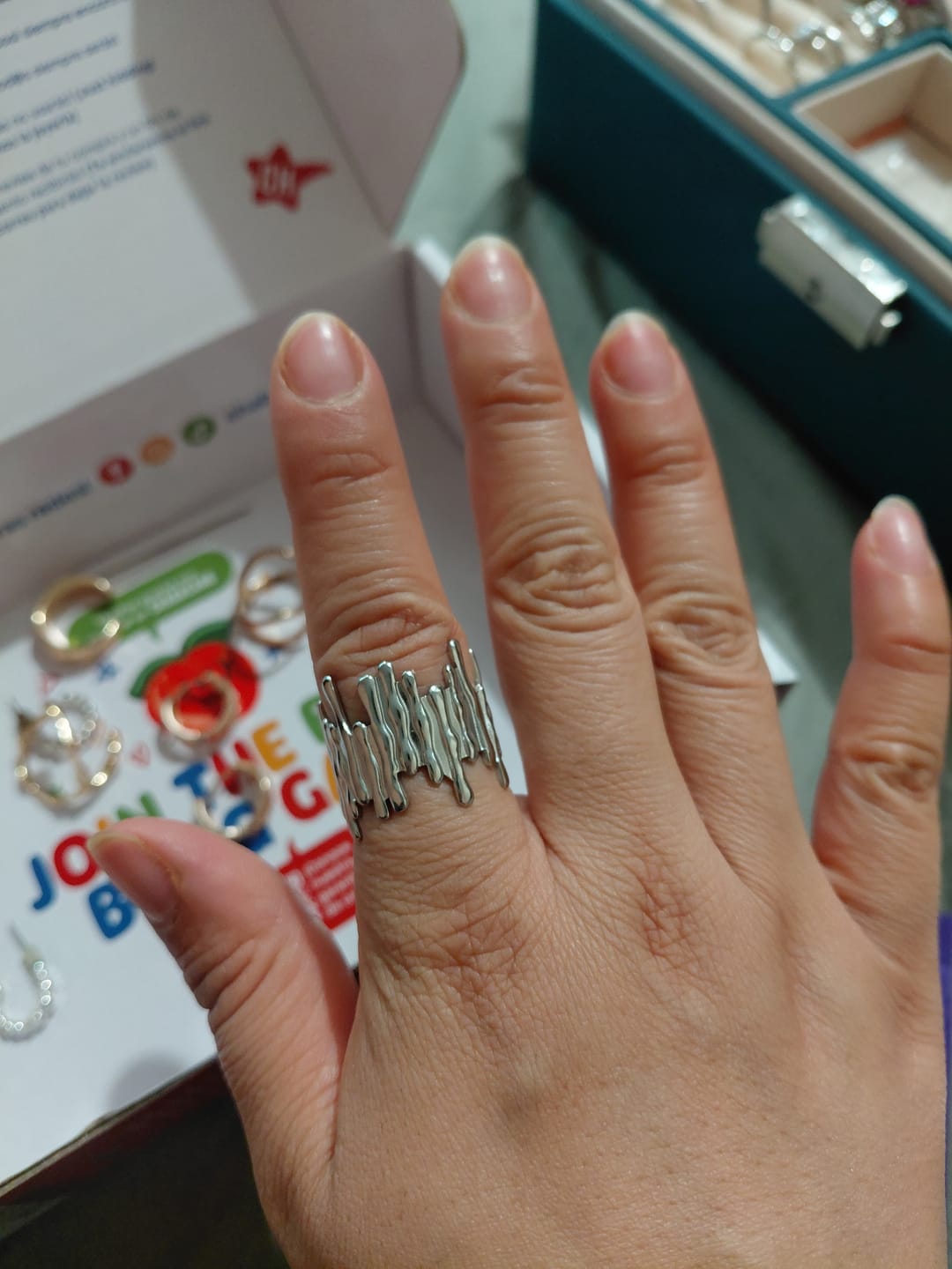 Customer photo review of Anillo Ajustable Jean Plata