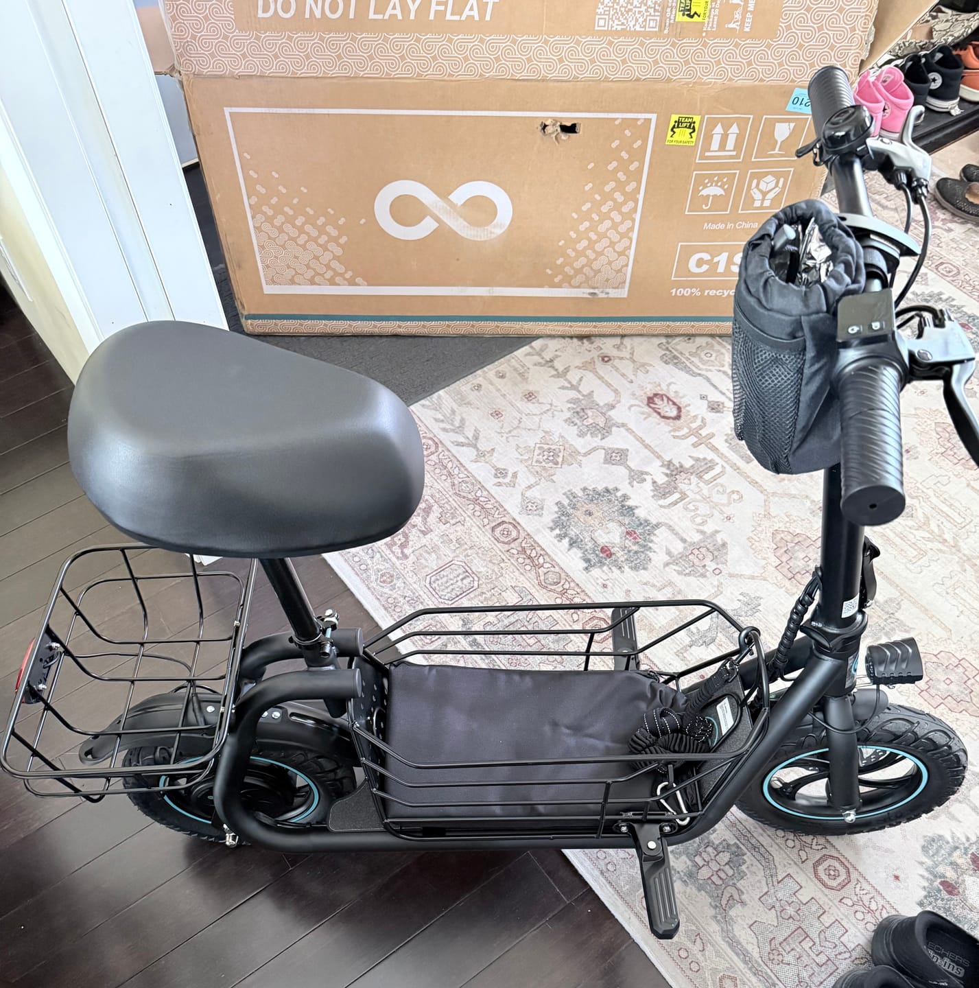 Customer photo review of Gyroor C1S Electric Scooter – 800W(Peak),Front & Rear Baskets