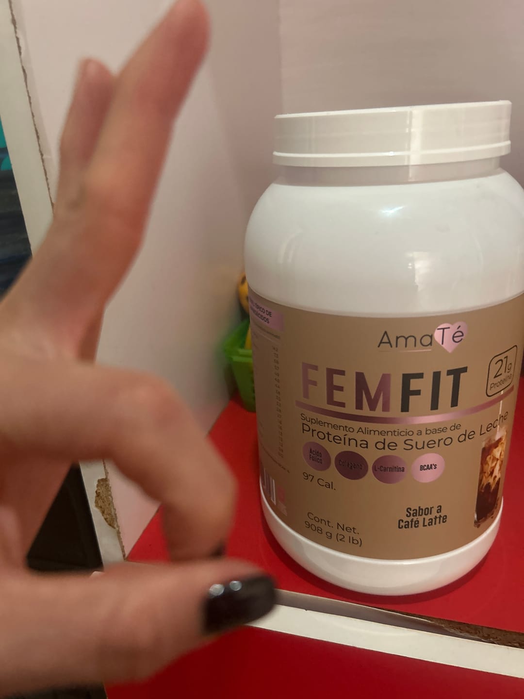 Customer photo review of Proteína FEMFIT Café Latte
