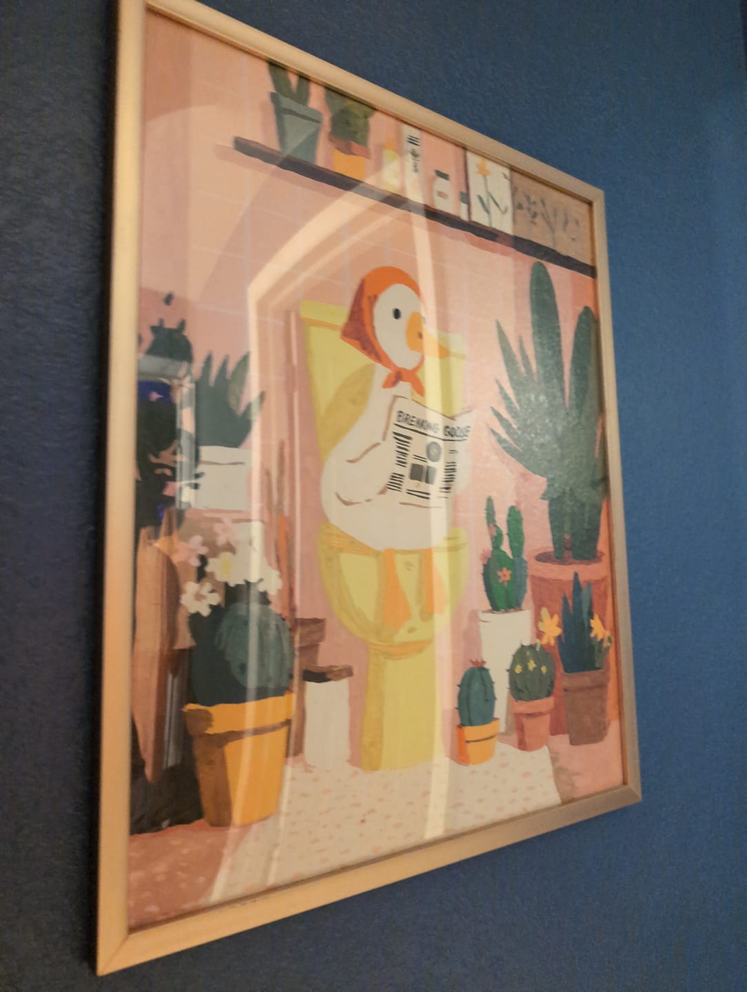 Customer photo review of The White Goose on the Toilet | Paint by Number