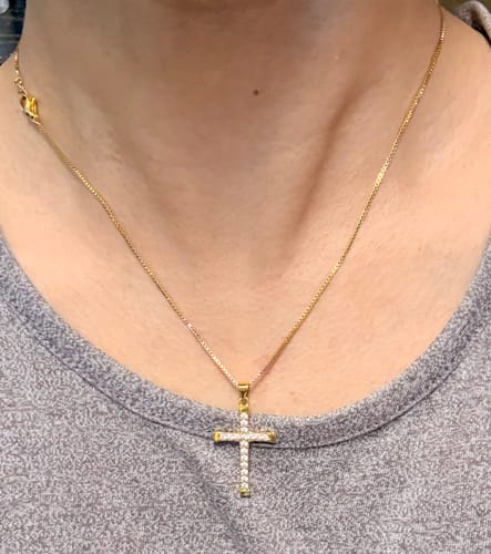 Customer photo review of Leona Cross Necklace