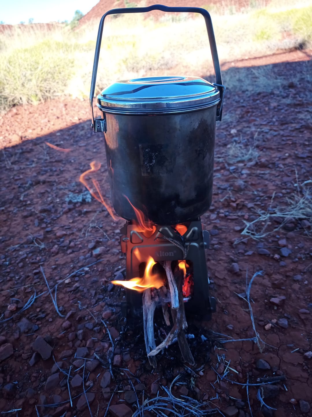 Customer photo review of Titanium Flatpack Twig Stove