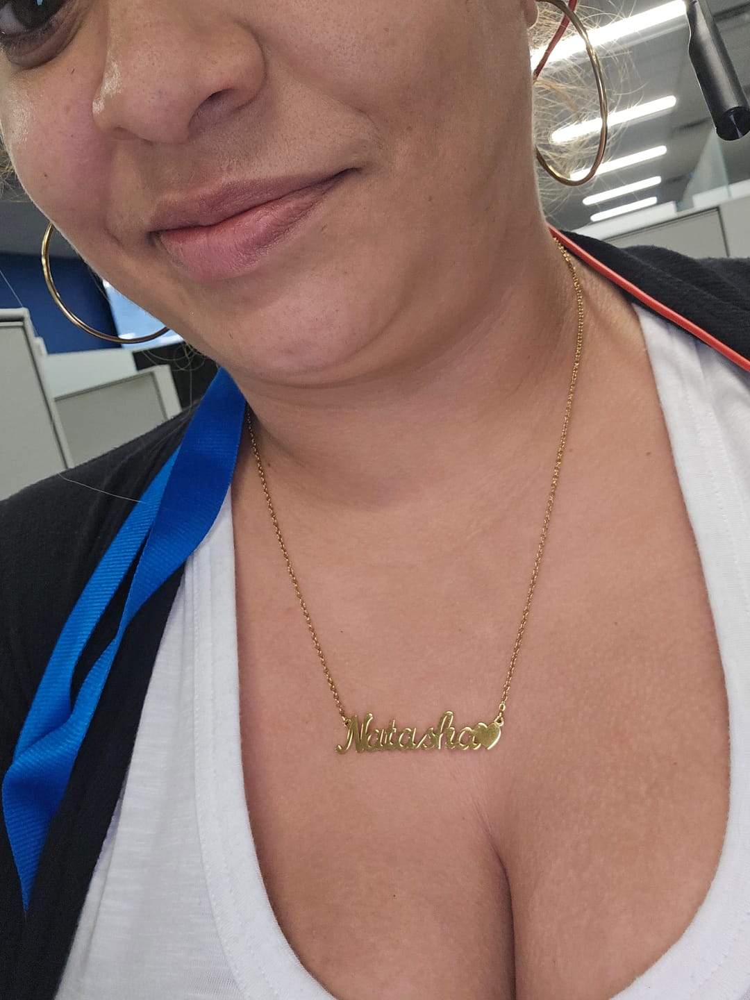 Customer photo review of Name Heart Necklace