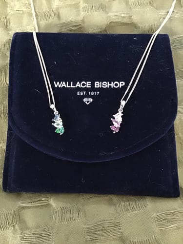 Customer photo review of Cubic Zirconia Scattered Pendant in Sterling Silver Rhodium Plate