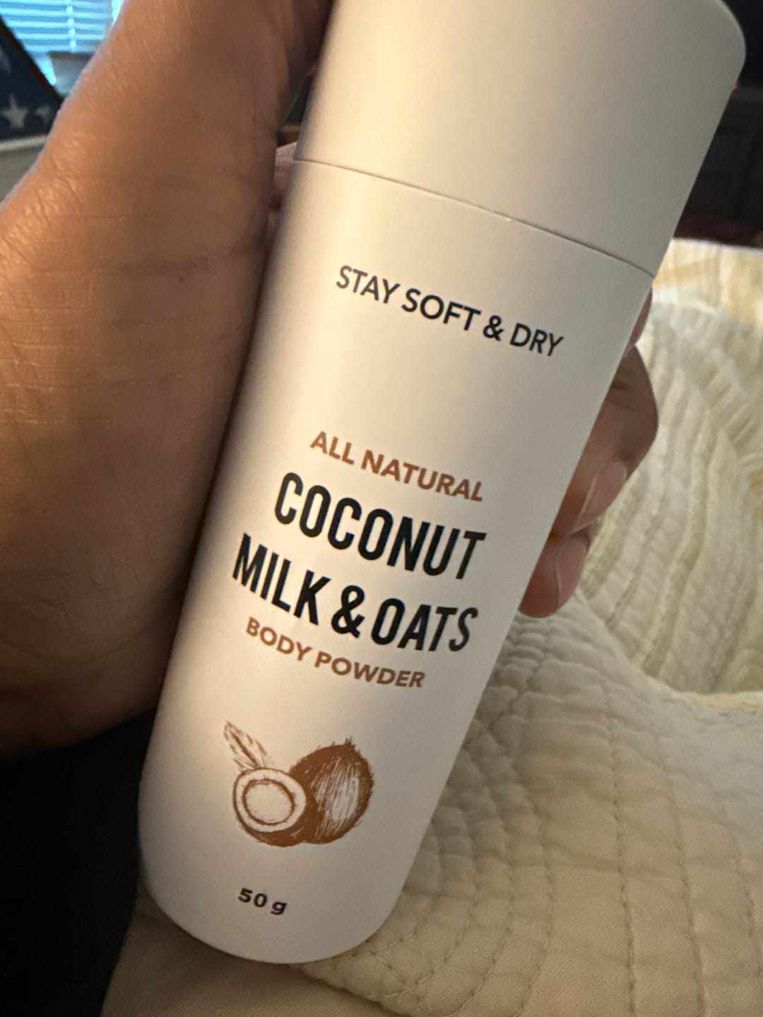 Customer photo review of Talc-Free Coconut Milk & Oats Body Powder