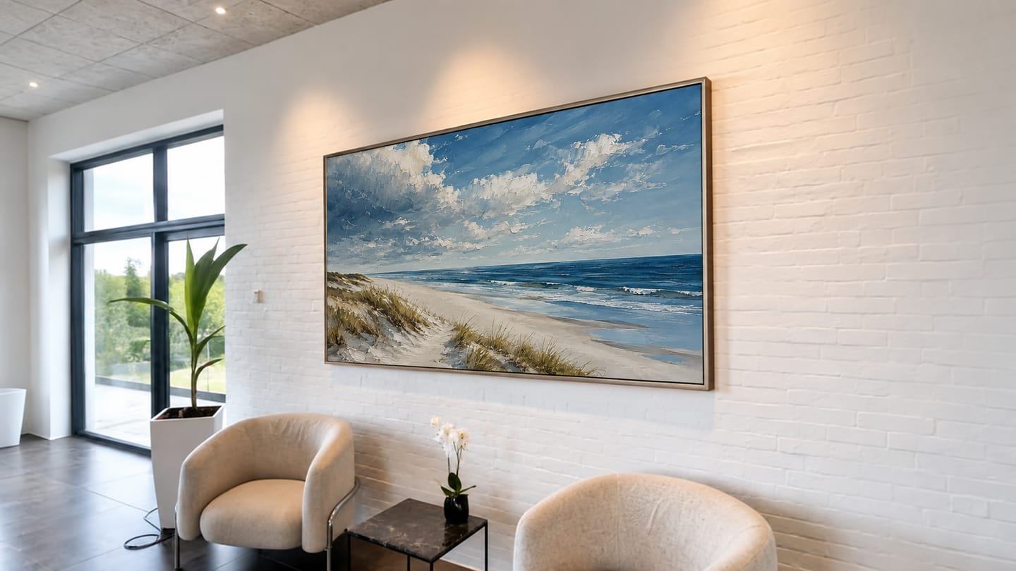 Customer photo review of "Breezy Shoreline" – Impressionist Coastal Beach Landscape Painting