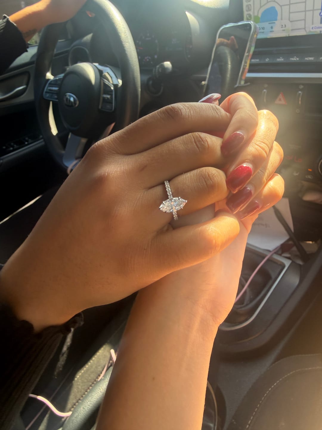 Customer photo review of Elegant 2.0Ct Marquise Cut White Gold Engagement Ring