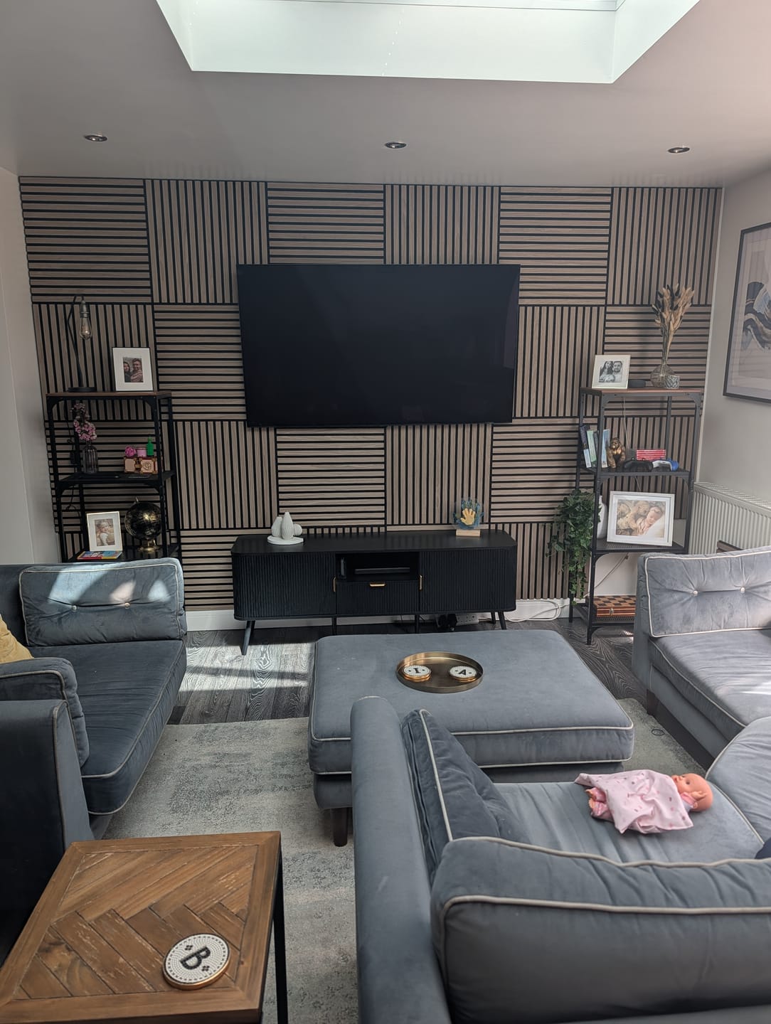 Customer photo review of SlatWall Acoustic Mini Walnut Slatted Wall Panel