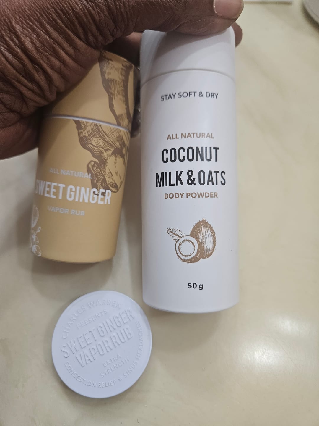 Customer photo review of Talc-Free Coconut Milk & Oats Body Powder