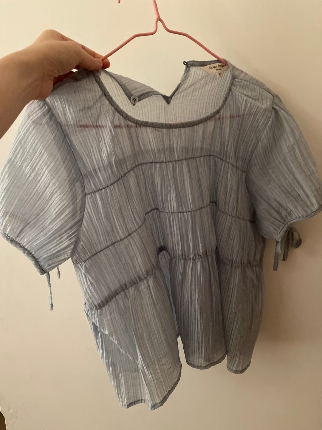 Customer photo review of Striped Shirring Top