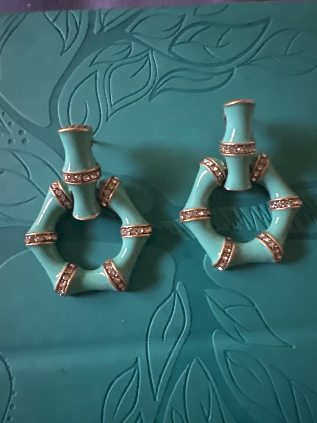 Customer photo review of BambooGleam Stud Earrings
