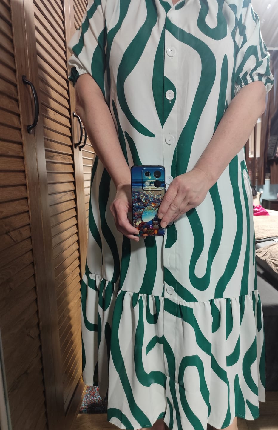 Customer photo review of Рокля на цветя с прехвърляне