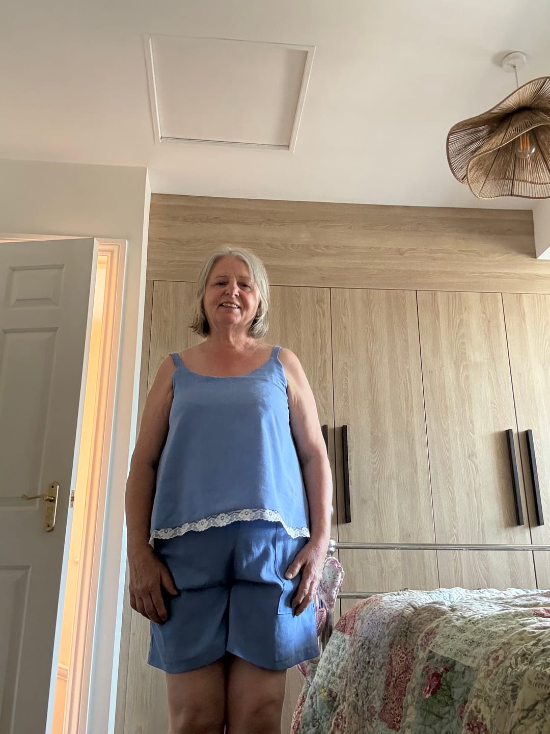Customer photo review of Plain Blue Chambray Denim Fabric