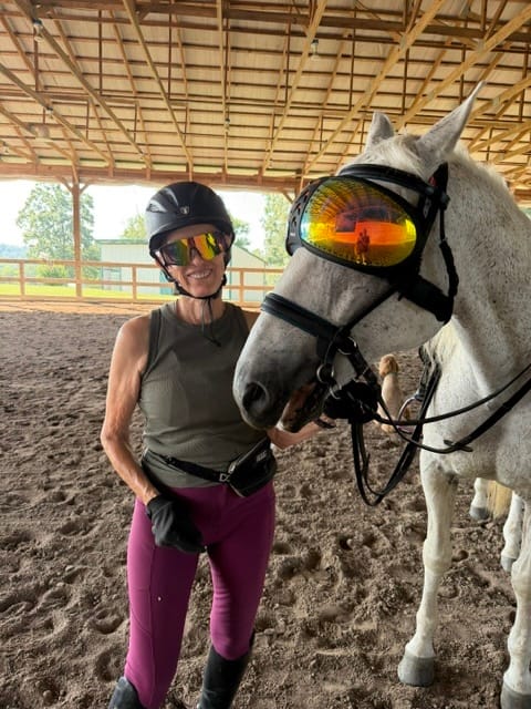 Customer photo review of eVysor - UV Horse Riding Goggles!