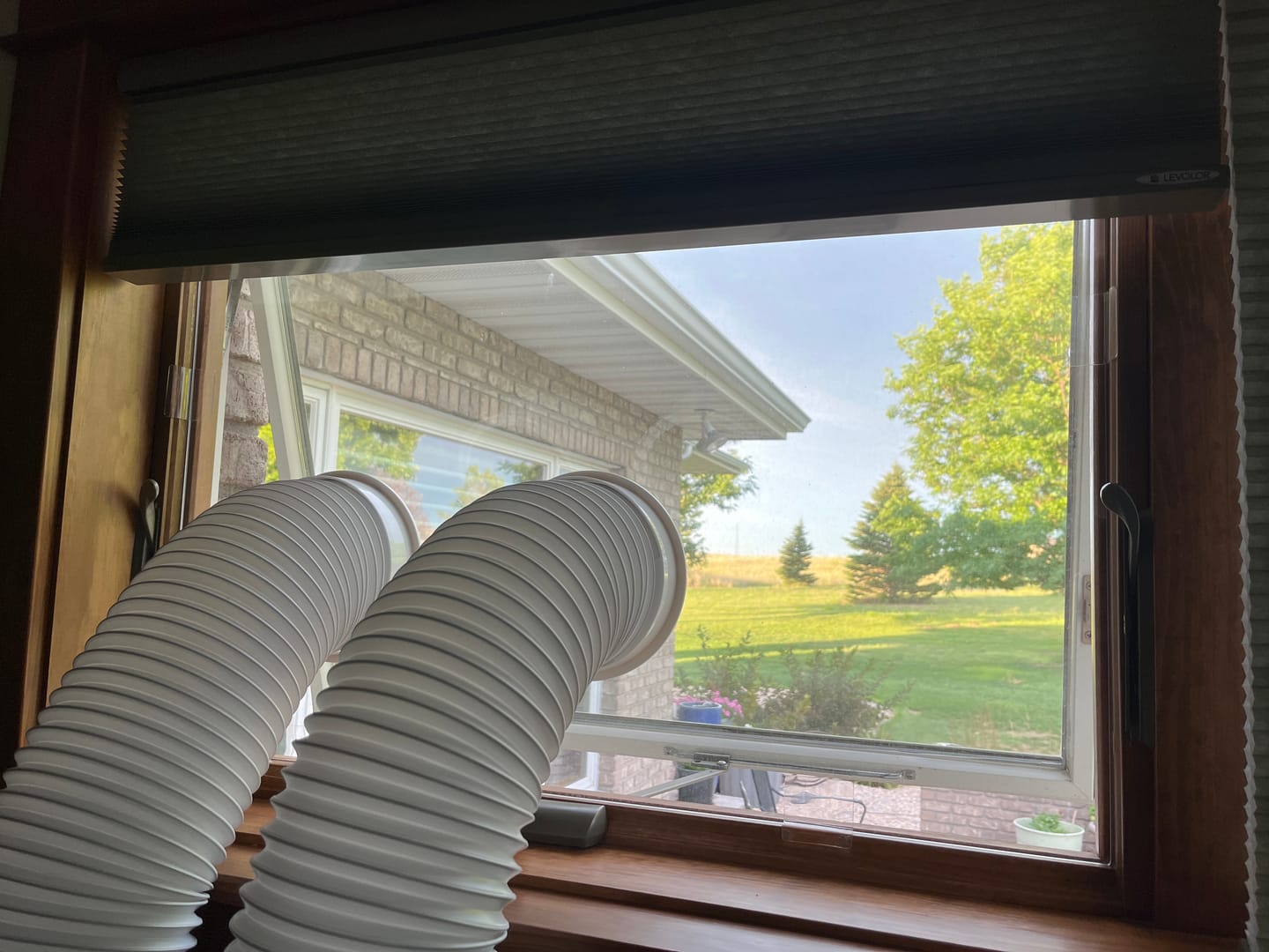 Customer photo review of Custom Portable AC Vent Kit for Awning & Basement Windows