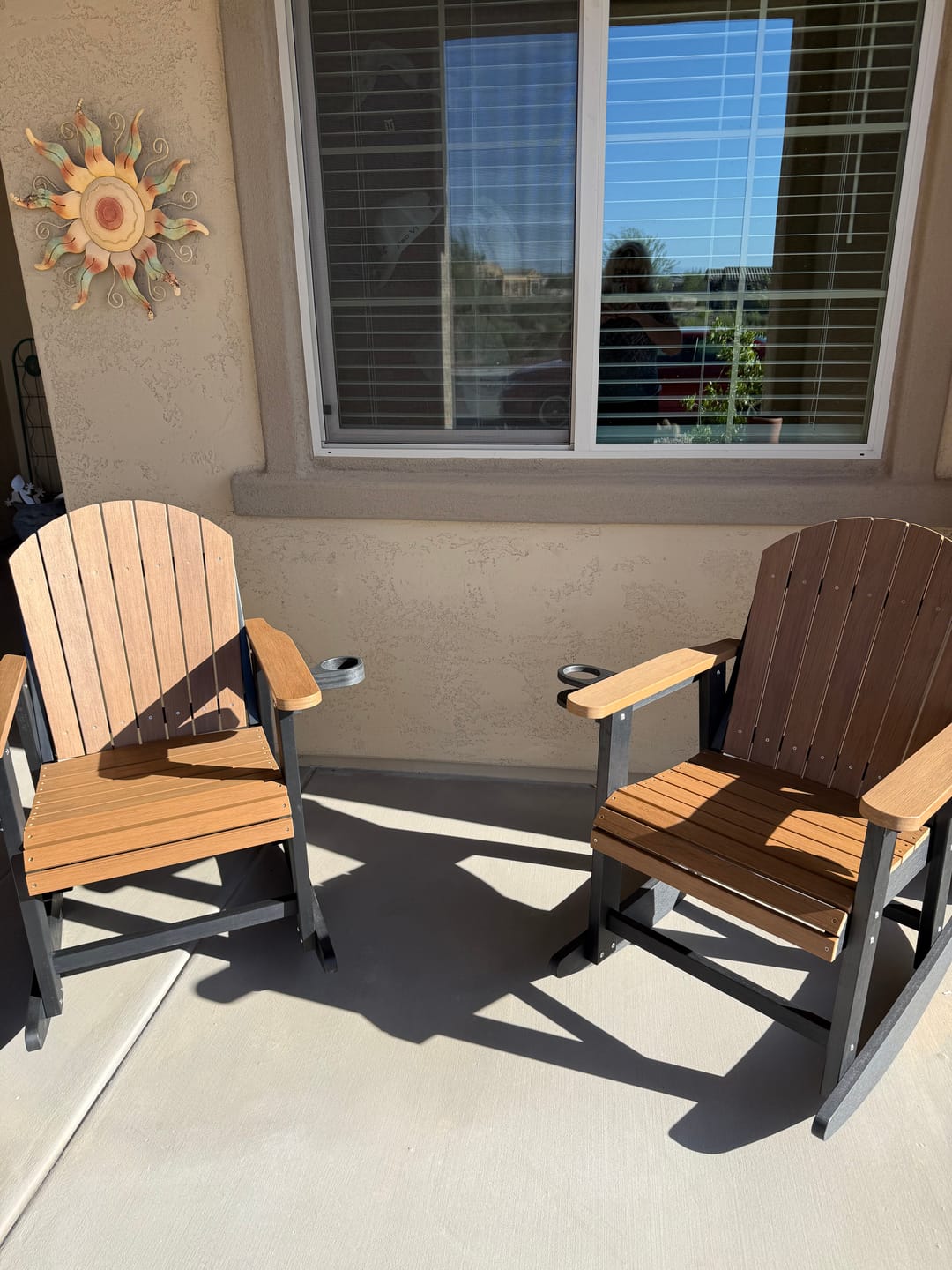 Customer photo review of Adirondack Porch Rocker With Wine & Cup Holders