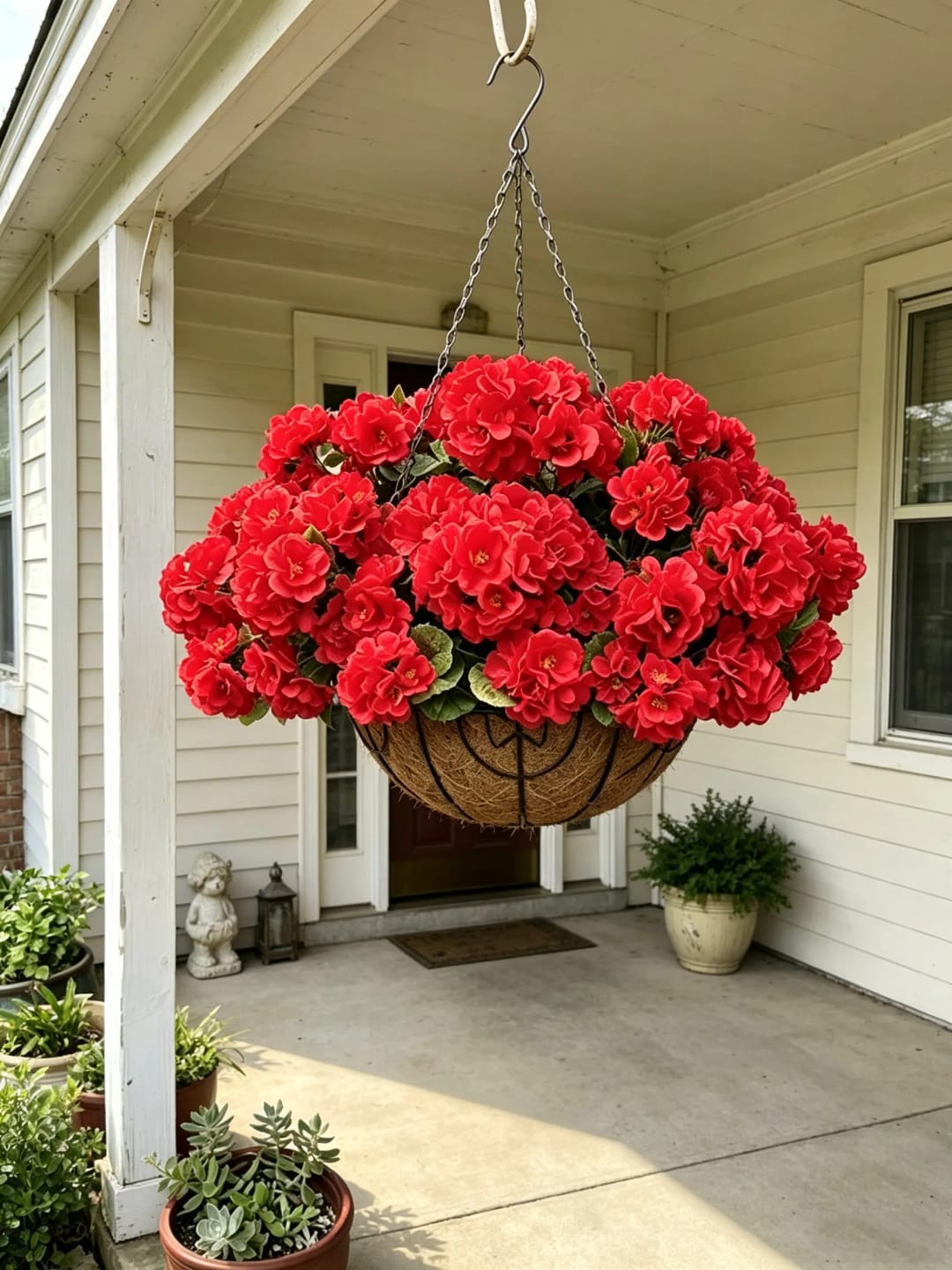 Customer photo review of 🔥Last Day 50% OFF🔥Outdoor UV Resistant Artificial Geranium Flowers with free led lights☀️UV resistant, Waterproof，Windproof🌪️