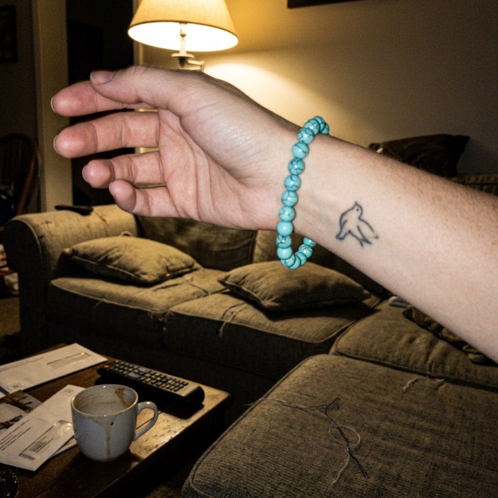 Customer photo review of Bracelet Turquoise naturelle, Protection et Sérénité