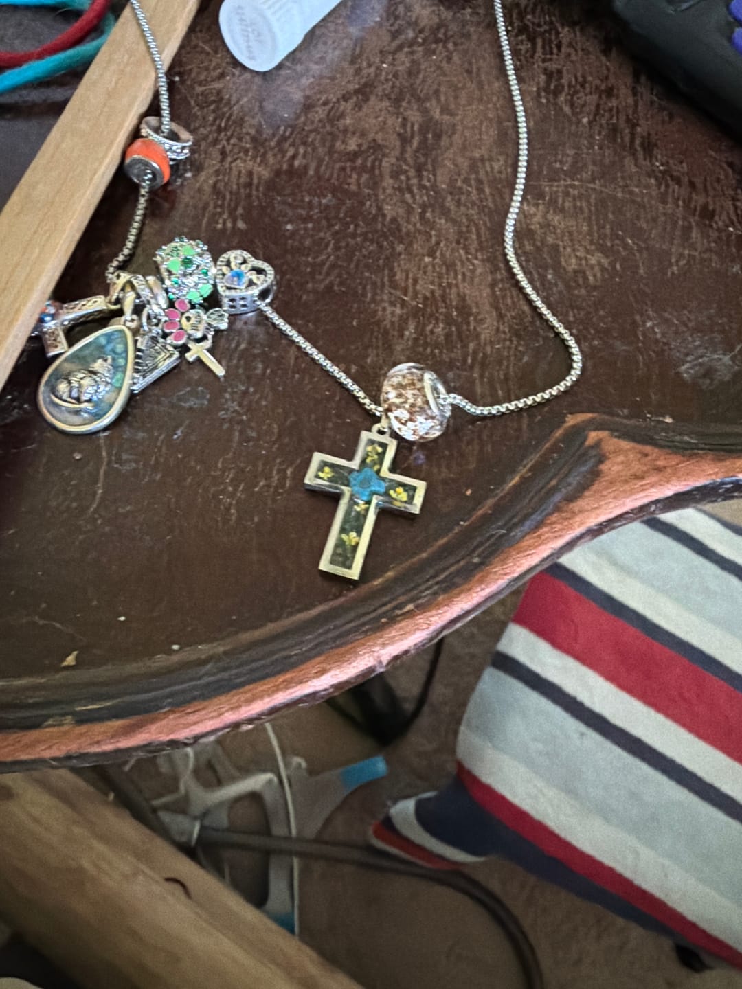 Customer photo review of Flower Cross Pendant with Infused Ashes