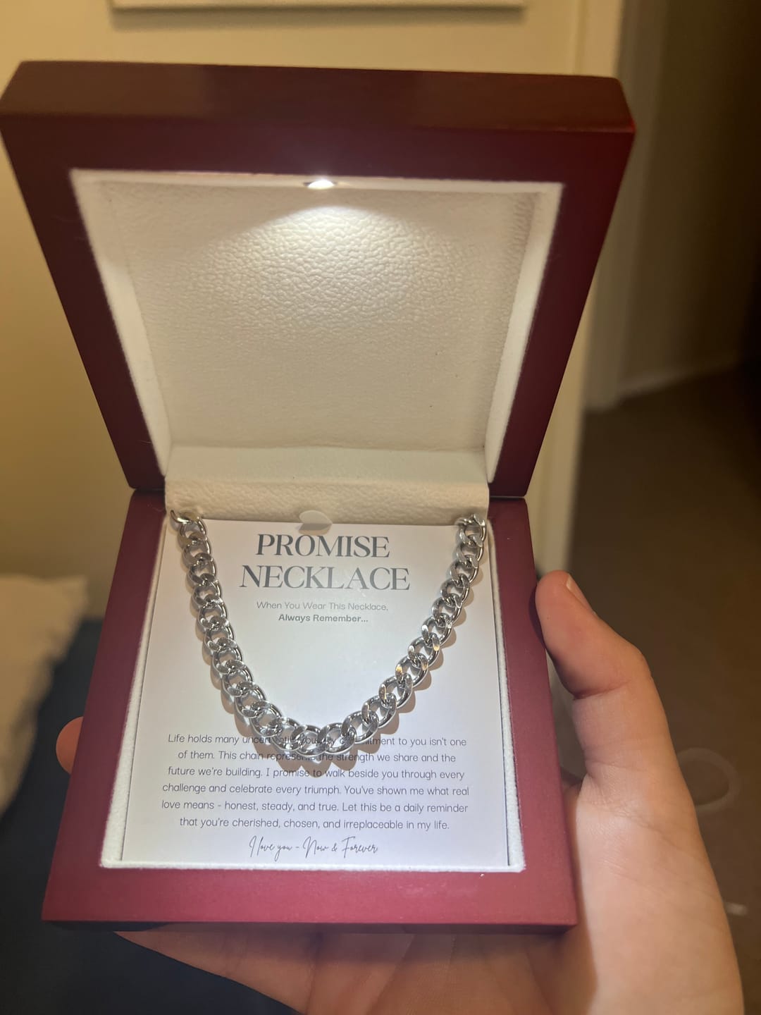 Customer photo review of Sterling Silver Promise Necklace