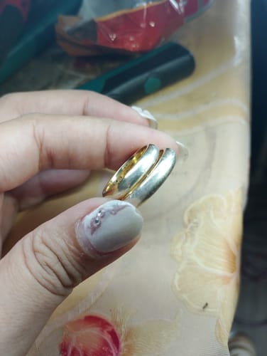 Customer photo review of Burgundy Wedding Rings