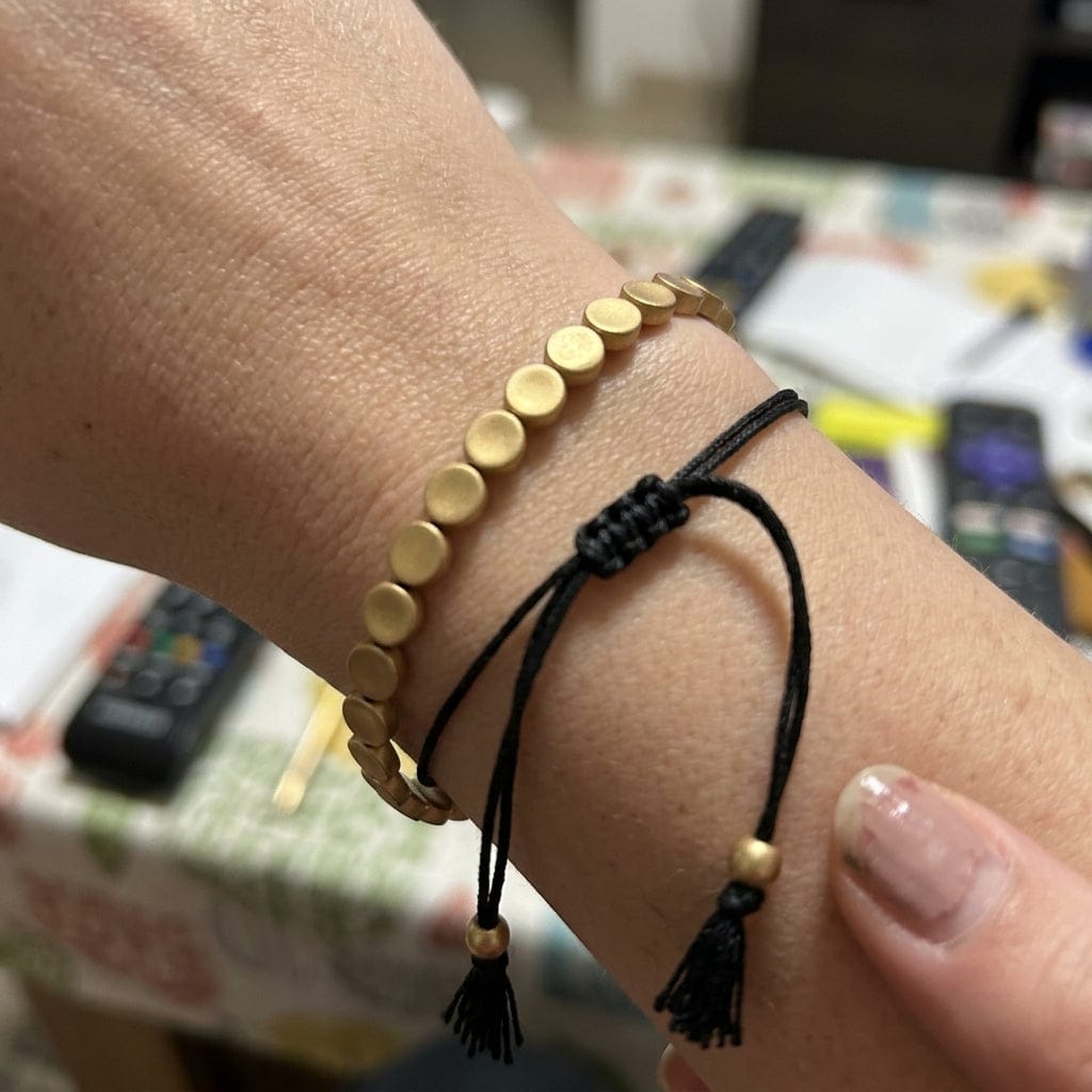 Customer photo review of Bracelet tibétain cuivre et cordon noir, Ancrage et Sérénité